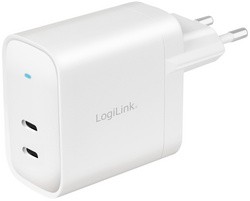 LogiLink USB-Steckdosenadapter, 2x USB-C PD, weiß, 40 Watt