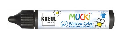 KREUL Window Color Konturenfarbe Pen "MUCKI", schwarz, 29 ml