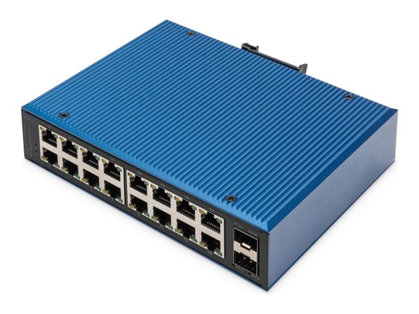 DIGITUS DIGITUS Industrial 16+2 Port Gigabit Ethernet Switch Unmanaged 4 RJ45 Ports 10/100/1000mbits