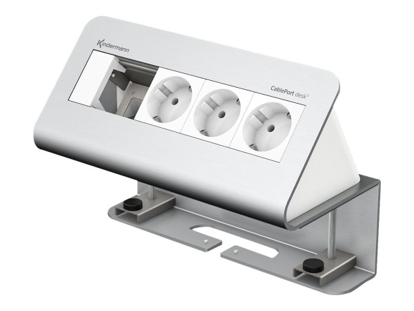 KINDERMANN KINDERMANN CablePort desk² 4-fold - Steckdosengehäuse - Oberfläche montierbar - Spannungsversorgung