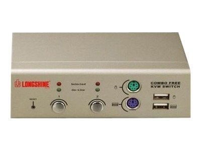 LONGSHINE KVM Switch 2-port Longshine LCS-K702 USB und PS2 (2x Kabel im Lieferumfang)
