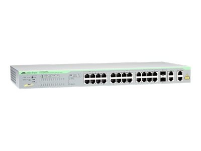 ALLIED TELESIS ALLIED TELESIS ALLIED 24 Port Fast Ethernet PoE WebSmart Switch with 4 uplink ports(2 x 10/100/1000T