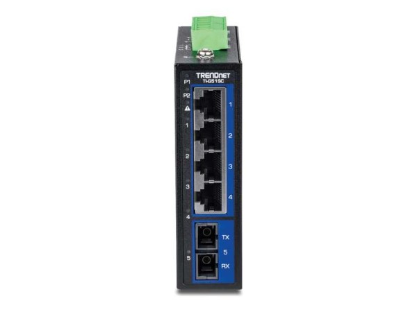 TRENDNET 5-Port Hardened Industrial Gigabit DIN-Rail Switch TI-G51SC