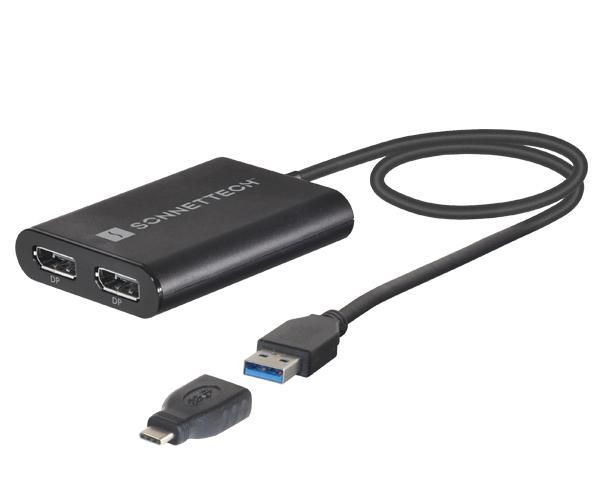 SONNET SONNET USB-C auf Dual DisplayPort Adapter silber
