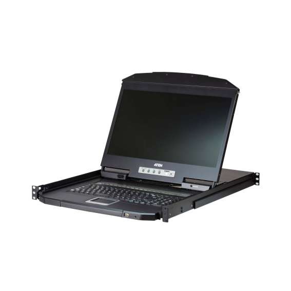 ATEN CL3108NX DE KVM-Switch 8-Port, 18,5"-LCD-Konsole (PS/2-USB, VGA) DE-La CL3108NX-ATA-GG