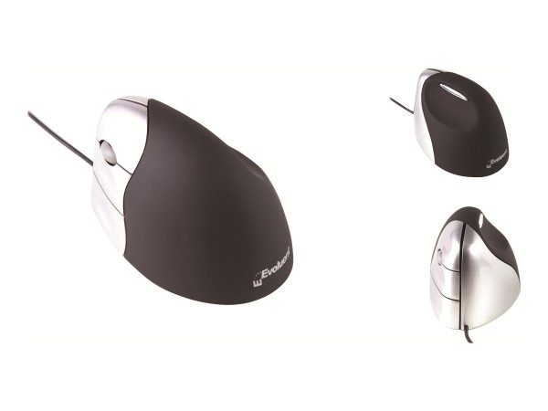 BAKKERELKHUIZEN BAKKERELKHUIZEN Evoluent VerticalMouse 3, für Rechtshänder, USB, schwarz / silber