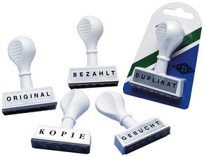 WEDO Textstempel "GEBUCHT", Abdruckbreite: 45 mm
