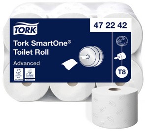 TORK Großrollen-Toilettenpapier SmartOne, 2-lagig, 207 m