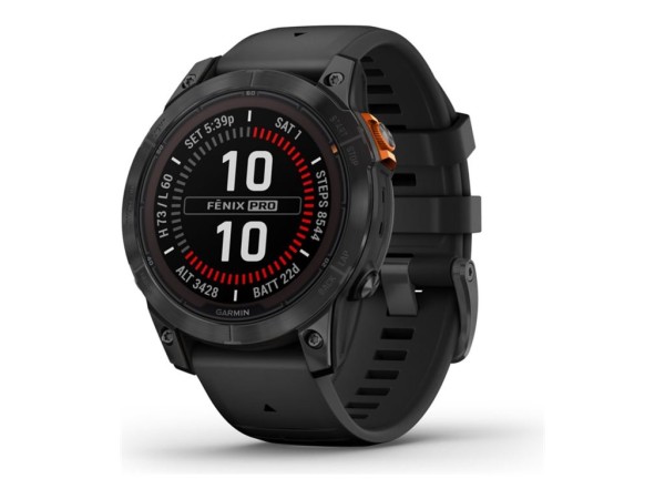 GARMIN fenix7 Pro Solar - GPS-Smartwatch (125 - 208 mm, Silikon, Schwarz/Sc 010-02777-01