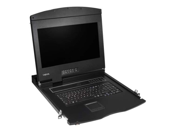 LOGILINK KVM Console with 17" Full HD LCD Screen, HDMI, German keyboard lay LC703GE