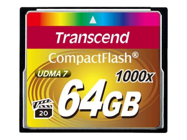 TRANSCEND 64GB Compact Flash Card 1000x TS64GCF1000