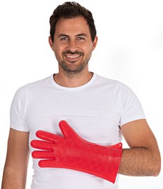 HYGOSTAR Silikon-Handschuh "HEATBLOCKER", rot, Länge: 350 mm