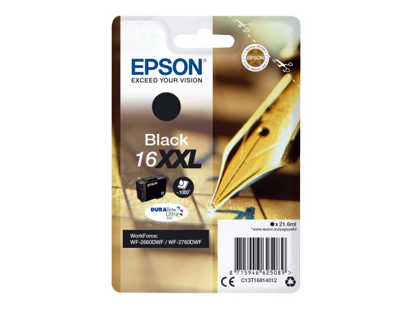 EPSON 16XXL XL Schwarz Tintenpatrone C13T16814012