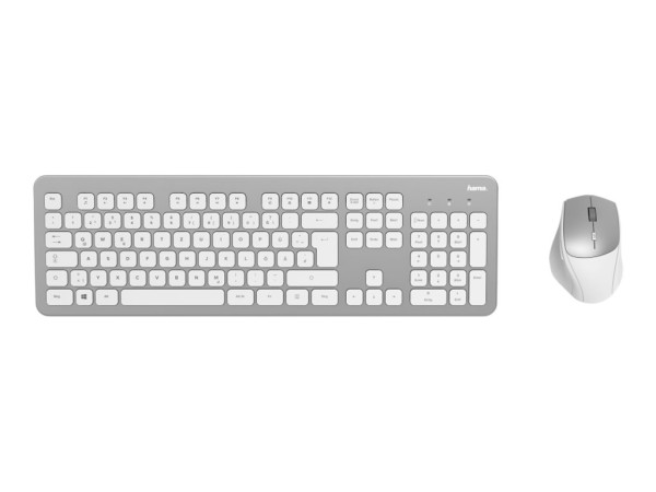HAMA HAMA KMW-700 - Tastatur-und-Maus-Set - kabellos - 2.4 GHz - German QWERTZ - weiß, Silber