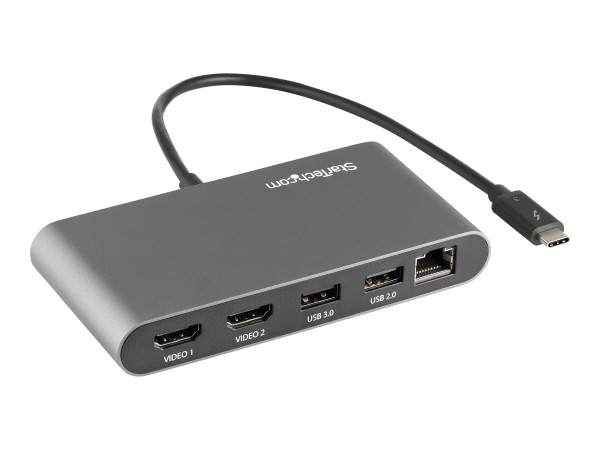 STARTECH.COM Thunderbolt 3 Mini Dock - Tragbare TB3-Dockingstation mit dual TB3DKM2HDL