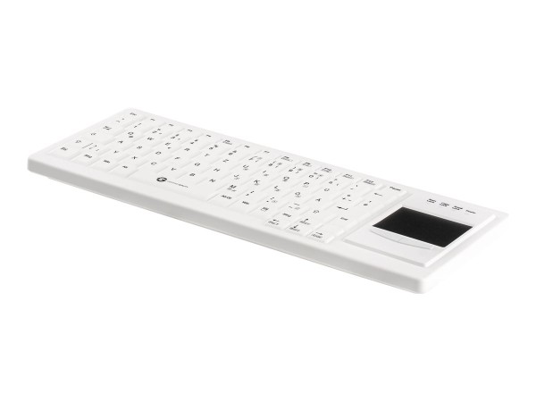 GETT Cleantype Xtra Touch Protect Silikontastatur mit Touchpad IP68 weiss D KG30217