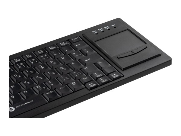 GETT GETT Cleantype Xtra Touch WL kabellose Tastatur mit Touchpad Farbe schwarz Layout DE
