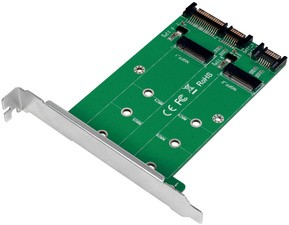 LogiLink 2x SATA - 2x M.2 SATA SSD Schnittstellenkarte