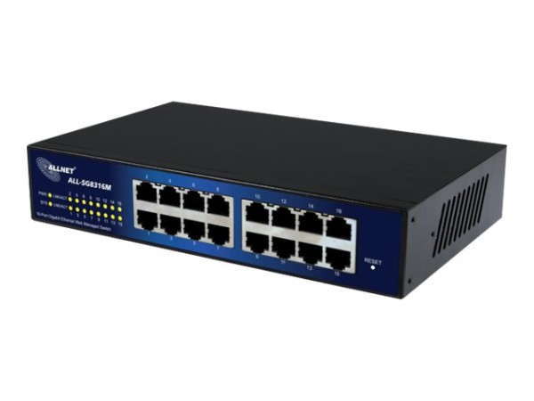 ALLNET Switch smart managed 16 Port Gigabit, lüfterlos, SNMP, ALL-SG8316M ALL-SG8316M