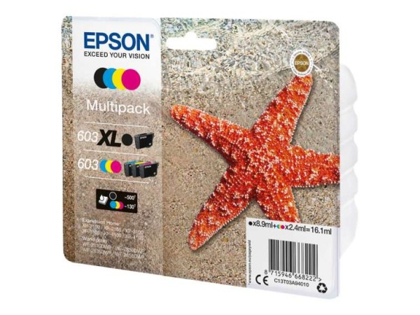 EPSON MULTIPACK 4-COLOURS 603 XL BLK C13T03A94010