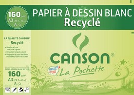 CANSON Zeichenpapier Recycling, weiß, 240 x 320 mm, 160 g/qm