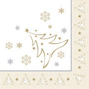 PAPSTAR Weihnachts-Motivservietten "X-Mas Elegance", silber