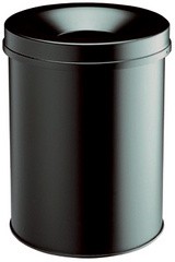 DURABLE Papierkorb SAFE, rund, 60 Liter, schwarz