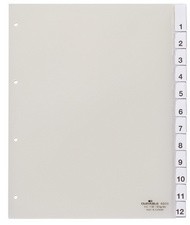 DURABLE Kunststoff-Register, A4, 12-teilig, transparent