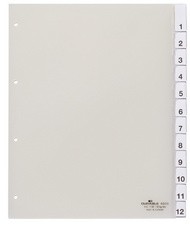 DURABLE Kunststoff-Register, A4, 12-teilig, transparent