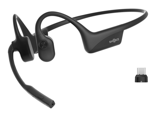 SHOKZ SHOKZ OpenComm2 2025 UC Knochenschall-Headset schwarz inkl. USB-C Dongle