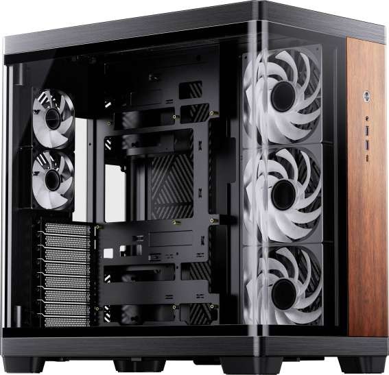 JONSBO TK-4 Wood PC-Gehäuse, Midi-Tower, ATX, Tempered Glass - schwarz TK-4 W/BLACK
