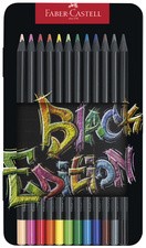 FABER-CASTELL Dreikant-Buntstifte Black Edition, 36er Etui