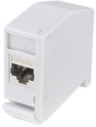 LogiLink Hutschienen-Adapter mit 1 Keystone Modul, hellgrau