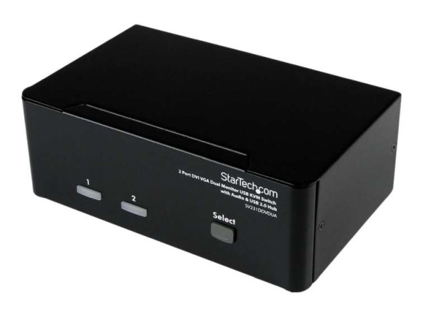 STARTECH.COM 2 Port DVI VGA KVM Switch mit USB Audio und USB 2.0 Hub SV231DDVDUA