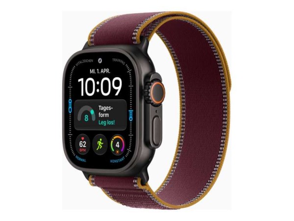 APPLE Watch Ultra 4 Titanium Cellular 49mm Schwarz (Trail Loop burgunder) S MJC34QF/A