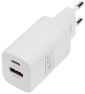 DIGITUS USB-Ladegerät, 1x USB-A / 1x USB-C, 30 Watt, weiß