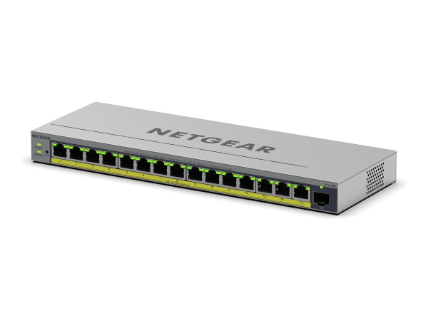 NETGEAR NETGEAR GS116EP 16-Port PoE+ Gigabit Ethernet Plus Switch mit PoE+ (180W) und 1 SFP Port