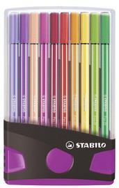 STABILO Fasermaler Pen 68, 20er ColorParade, grau/hellblau