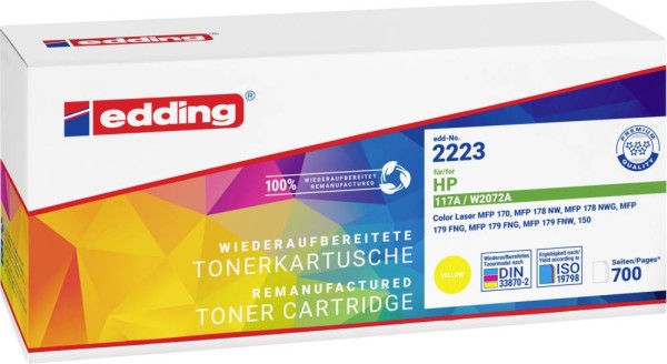 EDDING EDDING EDD-2223 gelb Toner kompatibel zu HP 117A W2072A - Kompatibel - Tonereinheit