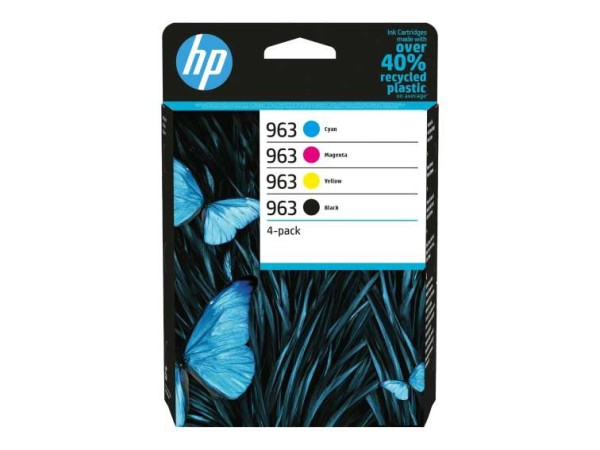 HP 963 CMYK Original Ink Cartridge 4-Pack 6ZC70AE#301