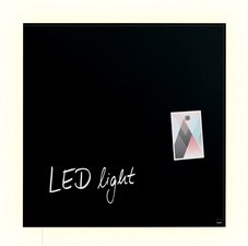 sigel Glas-Magnettafel artverum LED light, schwarz