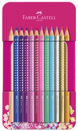 FABER-CASTELL Dreikant-Buntstifte SPARKLE, 12er Etui