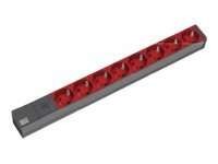 BACHMANN 19Zoll Steckdosenleiste 8fach 2m - mit IEC320 C14-Stecker - rote S 19.07.1177