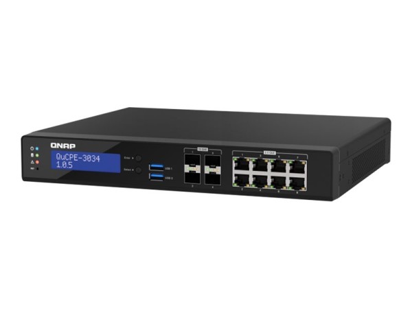 QNAP QNAP QuCPE-3034-C3758R-16G Intel Atom C3758R 8x2.5GbE RJ45 ports and 4x10GbE SFP+ ports 2xM.2 2280 N