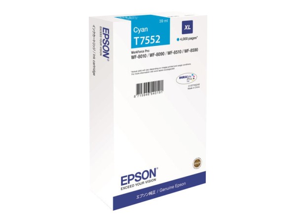 EPSON T7552 Größe XL Cyan Tintenpatrone C13T755240