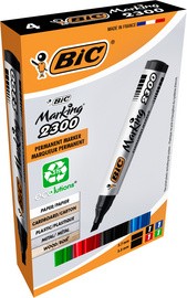 BIC Permanent-Marker 2300 Ecolutions, Keilspitze, 4er Etui