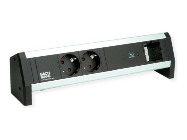 BACHMANN DESK 2xSchutzkontakt USB C, USB Charger 60W 1xABD GST18 902.0816