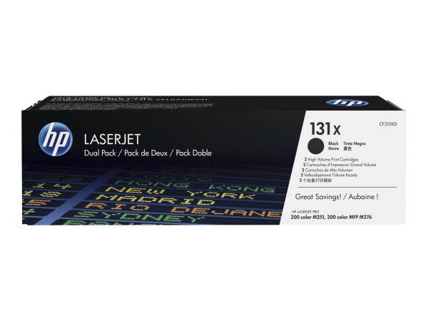 HP HP 131x 2er Pack Schwarz LaserJet Tonerpatrone (CF210XD)