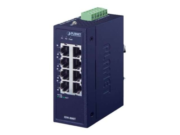 PLANET TECHNOLOGY PLANET Industrial 8-Port 10/100TX Compact Ethernet Switch ISW-800T