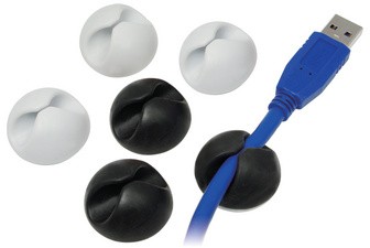 LogiLink Kabel-Clip, selbstklebend, in weiß & schwarz